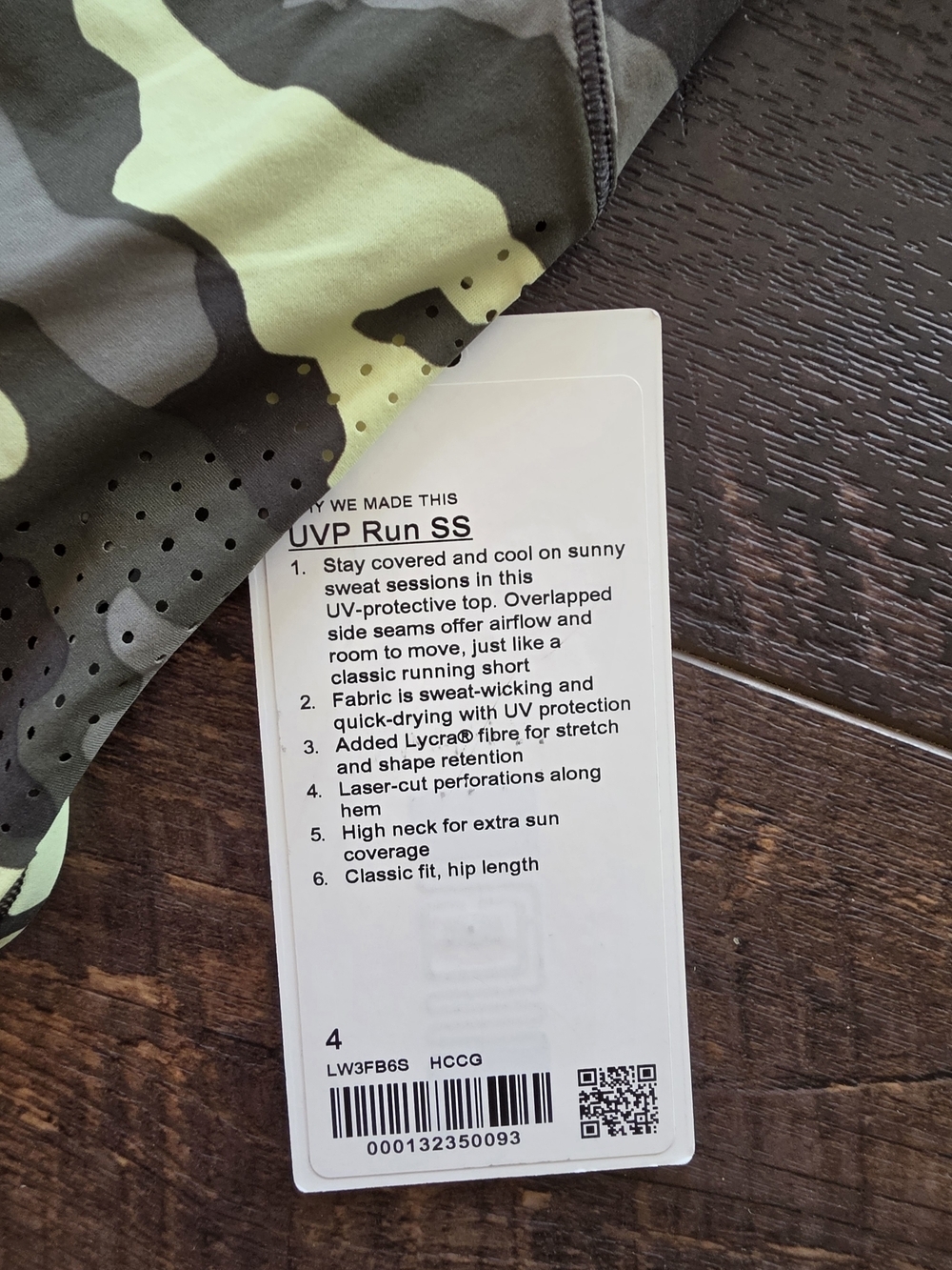Lululemon UVP Run Short Sleeve Camo Neon Yellow Size 4 NWT - Picture 2 of 4